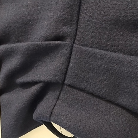 Lands End Navy Shirt Waist Covered Button Placket Wool Fully Lined Dress Pockets - Picture 6 of 16